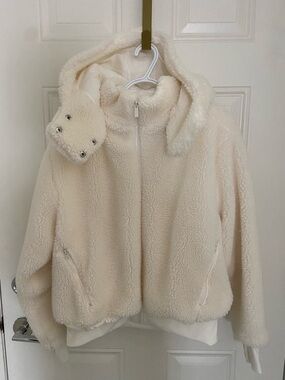 ALO Yoga Cream Sherpa Hooded Puffer Jacket